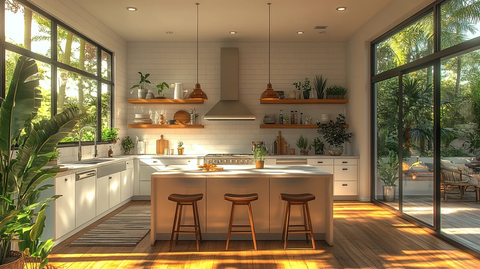 白色厨房自然光