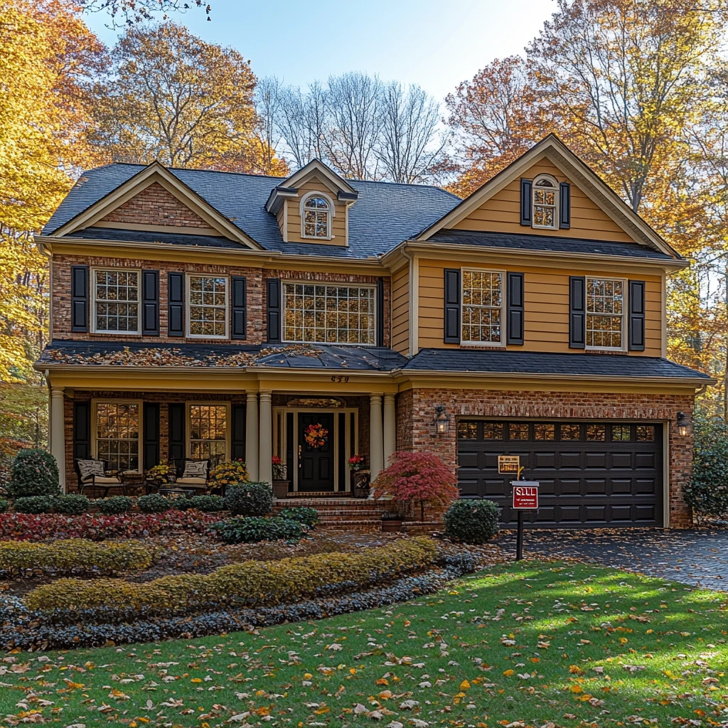 两层楼房前售出标志