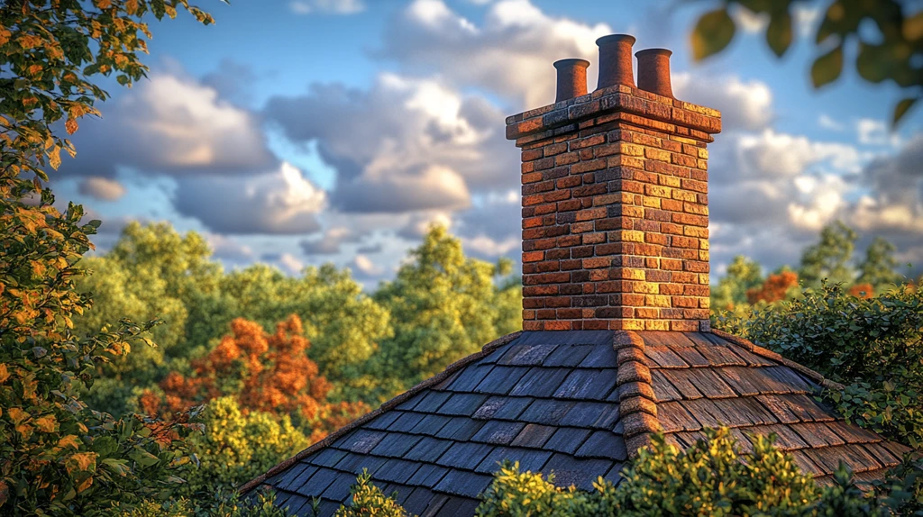 砖砌烟囱风景照