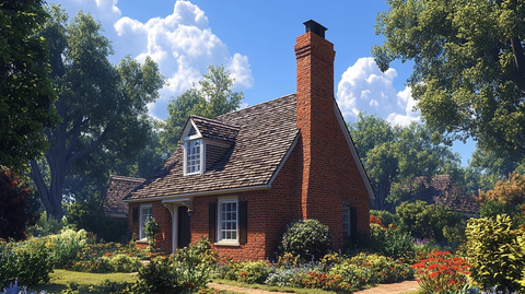 砖砌烟囱风景照