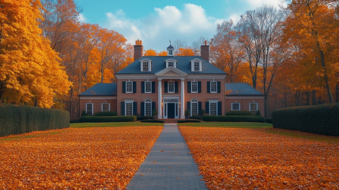 殖民风格秋日无叶屋