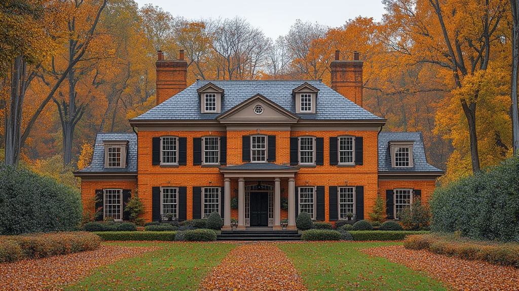 殖民风格秋日无叶屋