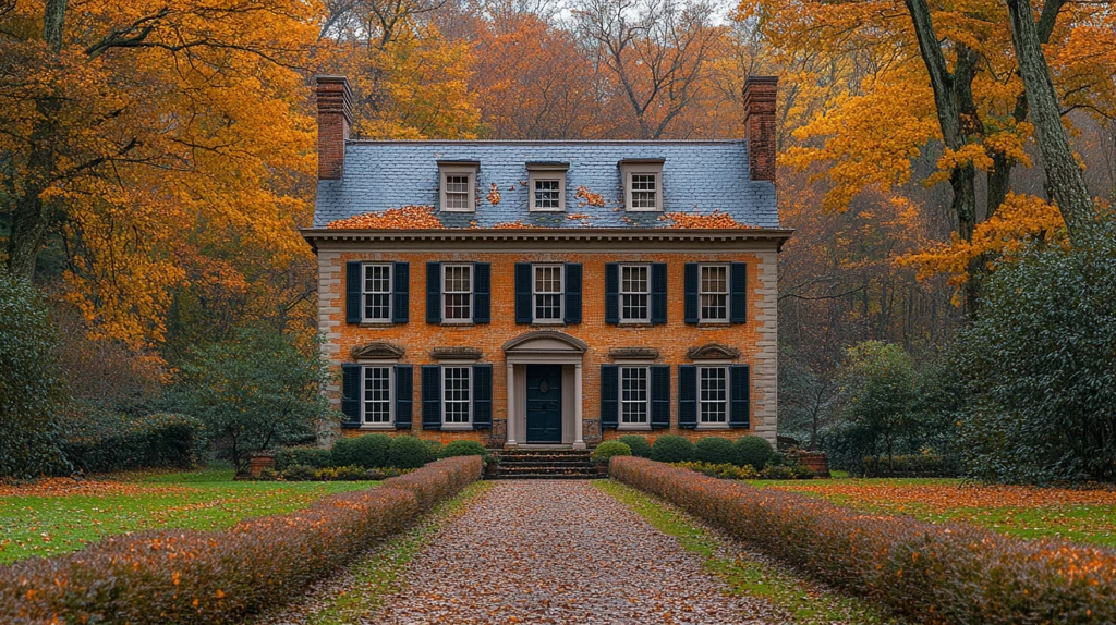 殖民风格秋日无叶屋