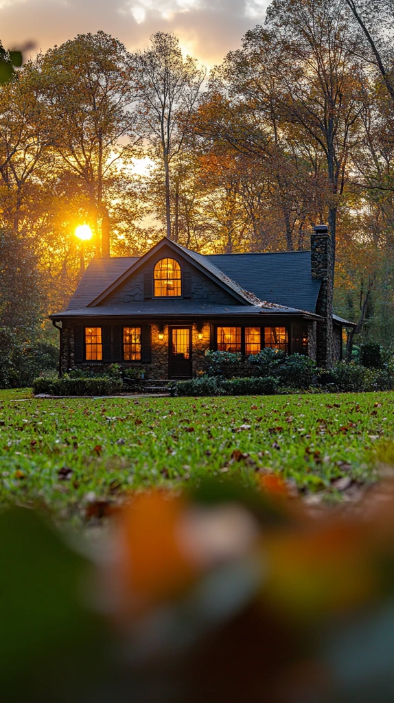 晨光中新屋顶人家