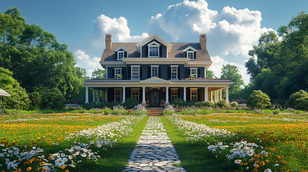 乡村房屋正面图