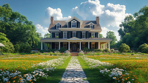 乡村房屋正面图