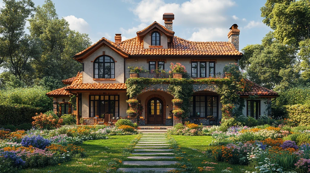 乡村房屋正面图