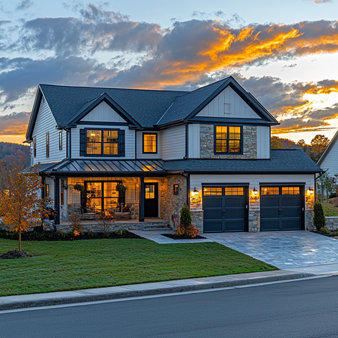 双车车库连体房