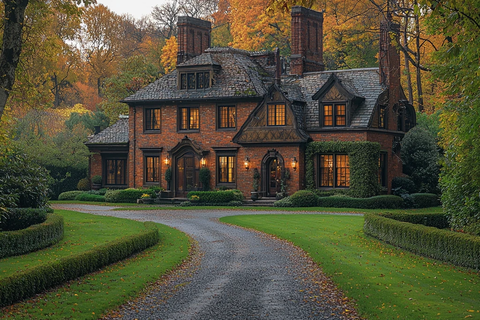 美丽路旁的房屋