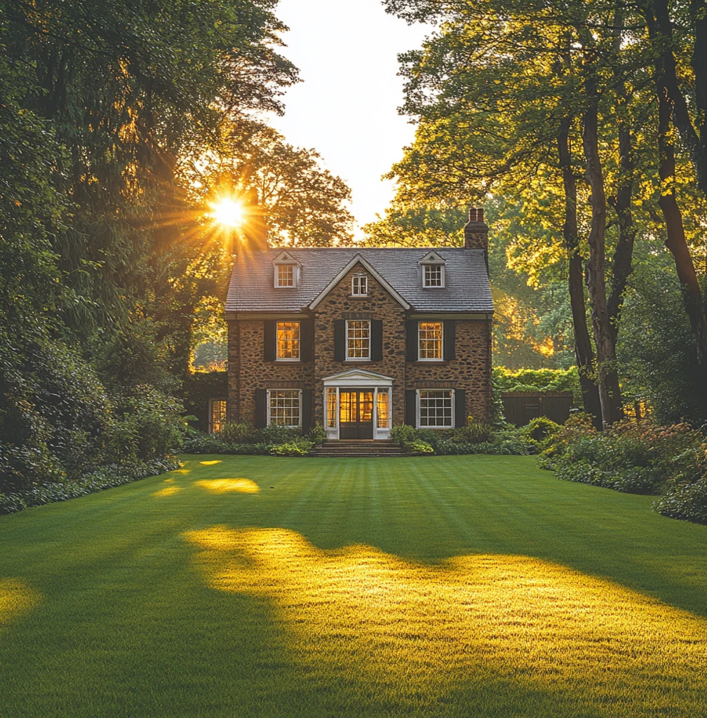 阳光洒满绿草坪