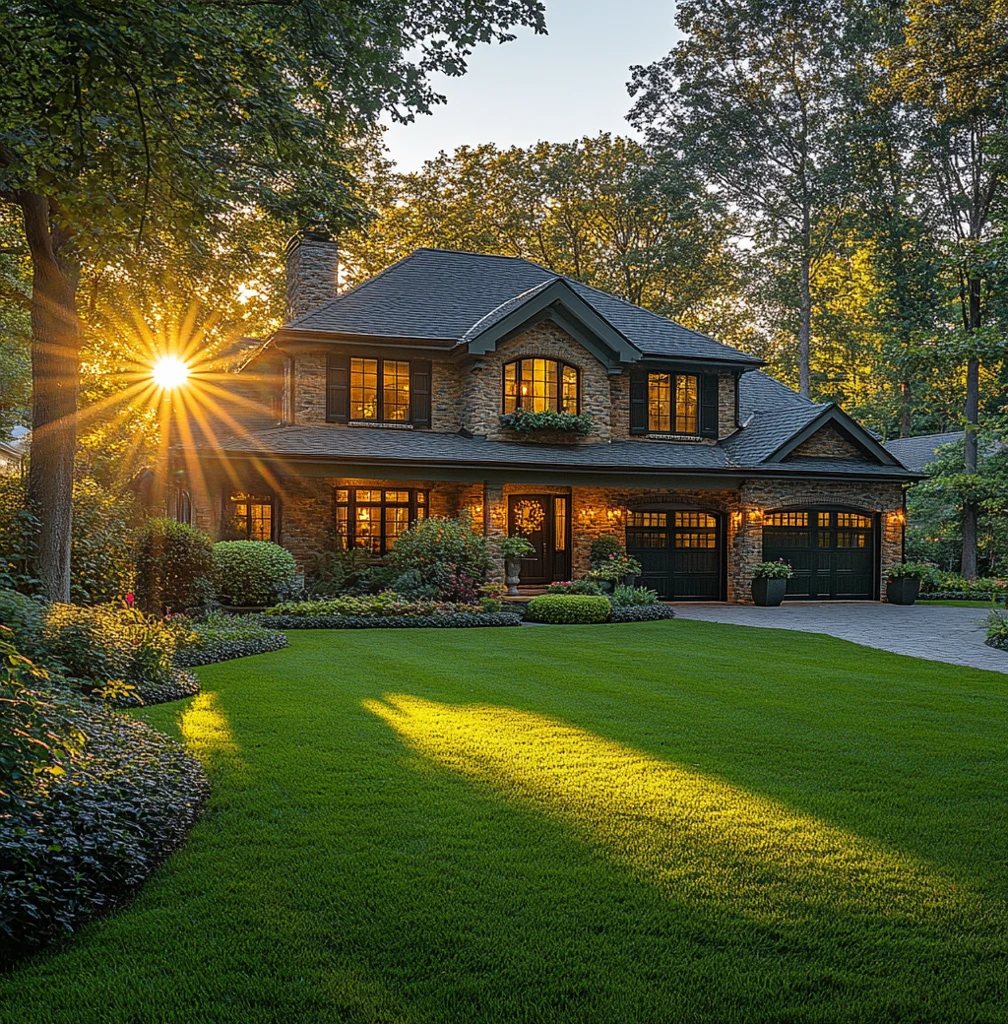 阳光洒满绿草坪