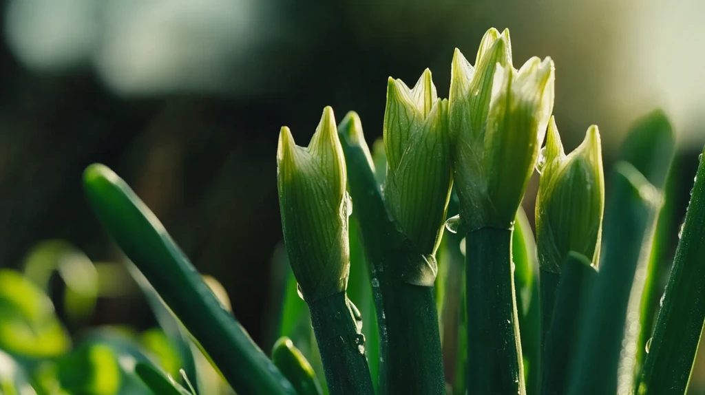 逆光郁金香花骨朵