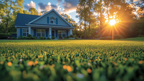 宁静的住宅庭院