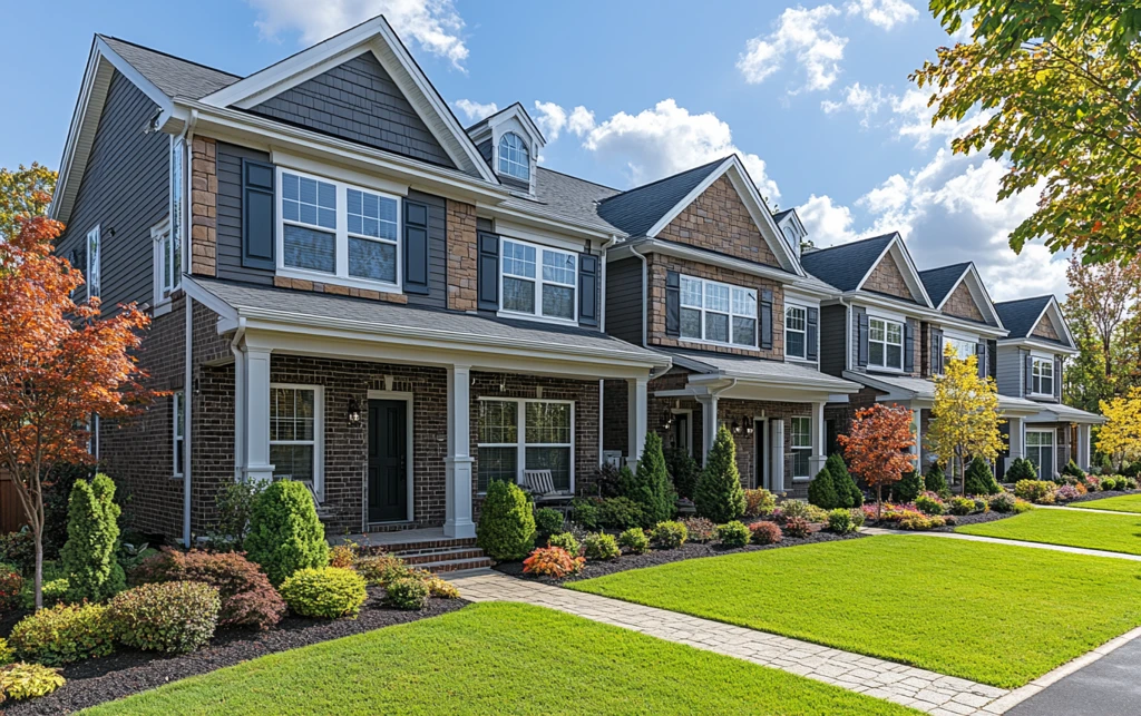 灰色白边双层住宅