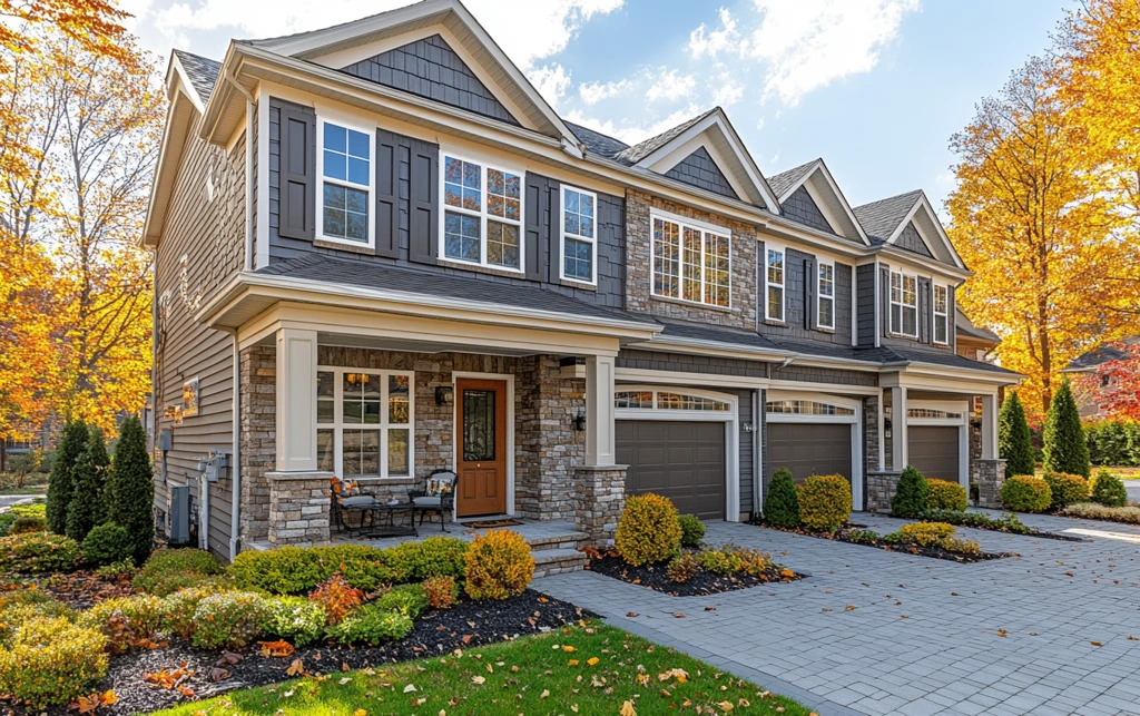 灰色白边双层住宅