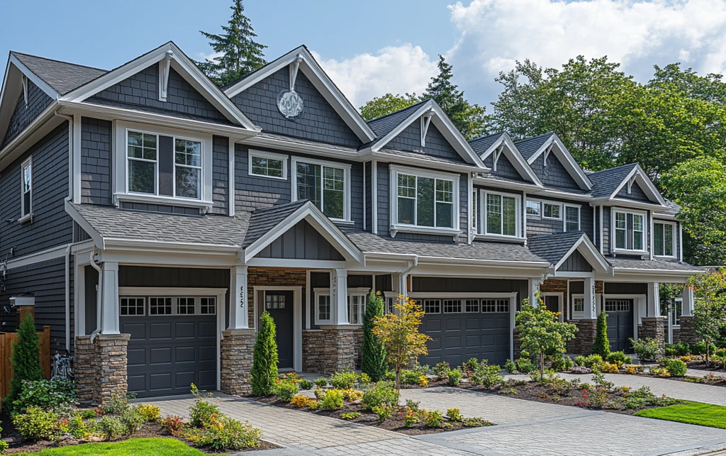 灰色白边双层住宅