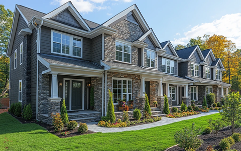 灰色白边双层住宅