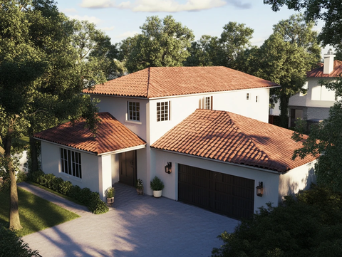 新瓦屋顶车库住宅