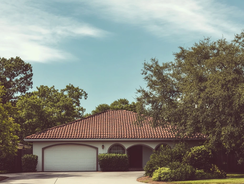 新瓦屋顶车库住宅