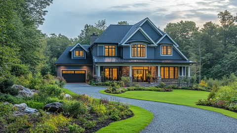 灰色房屋阳光蓝天