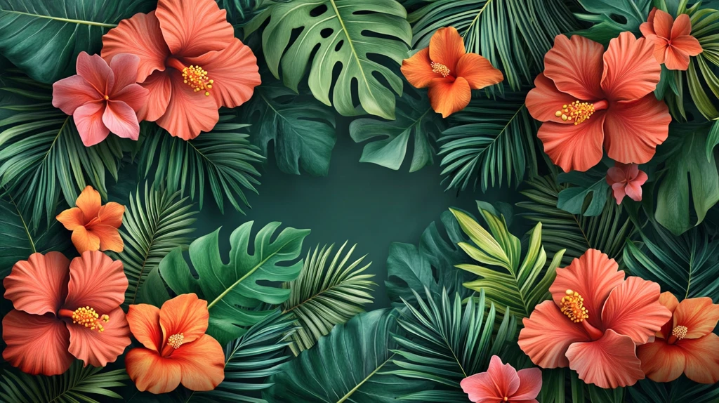 热带植物图案模板