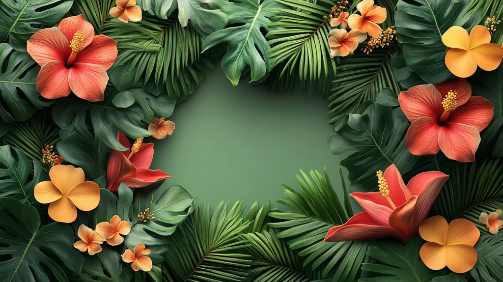 热带植物图案模板