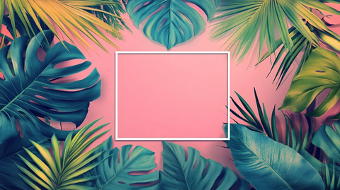 热带叶子方框模板