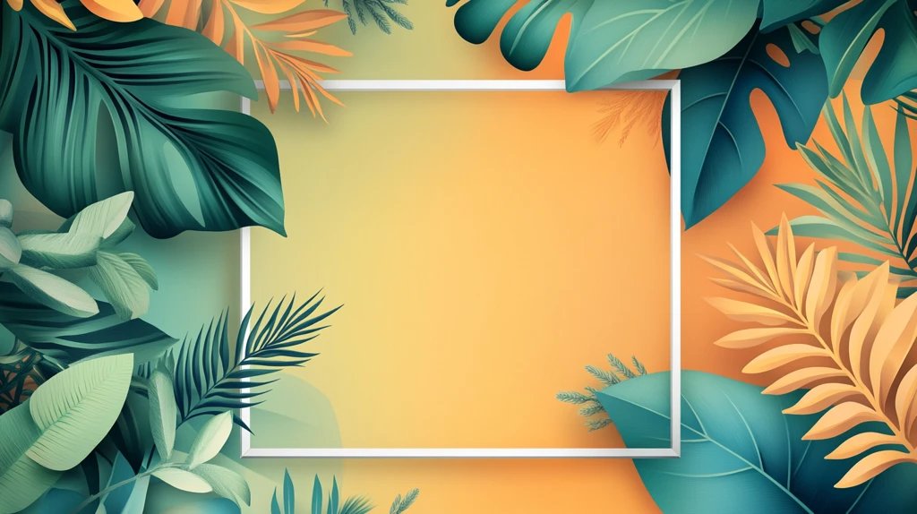 热带叶子方框模板