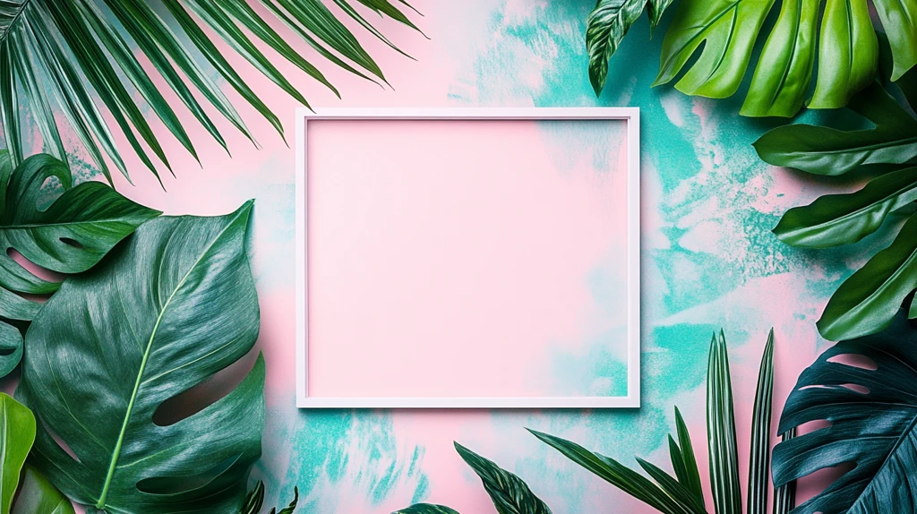 热带叶子方框模板