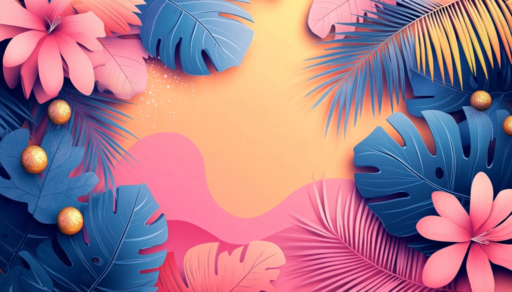 彩色形状热带背景