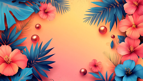 彩色形状热带背景