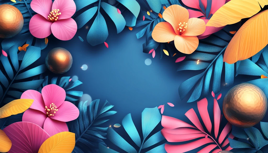 彩色形状热带背景