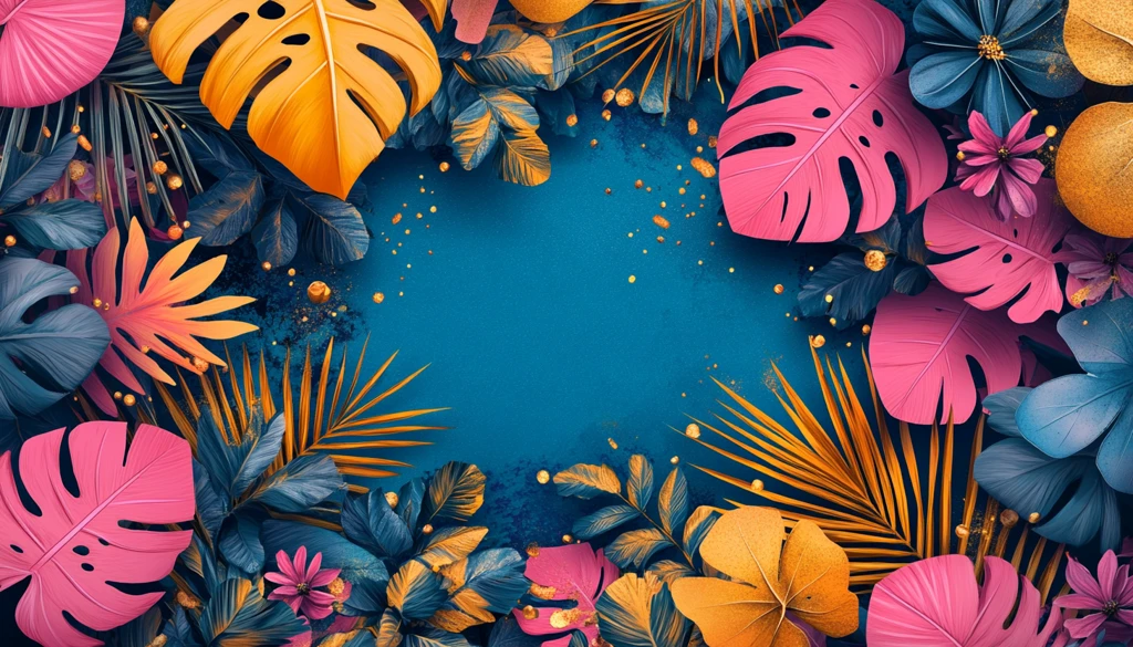 彩色形状热带背景