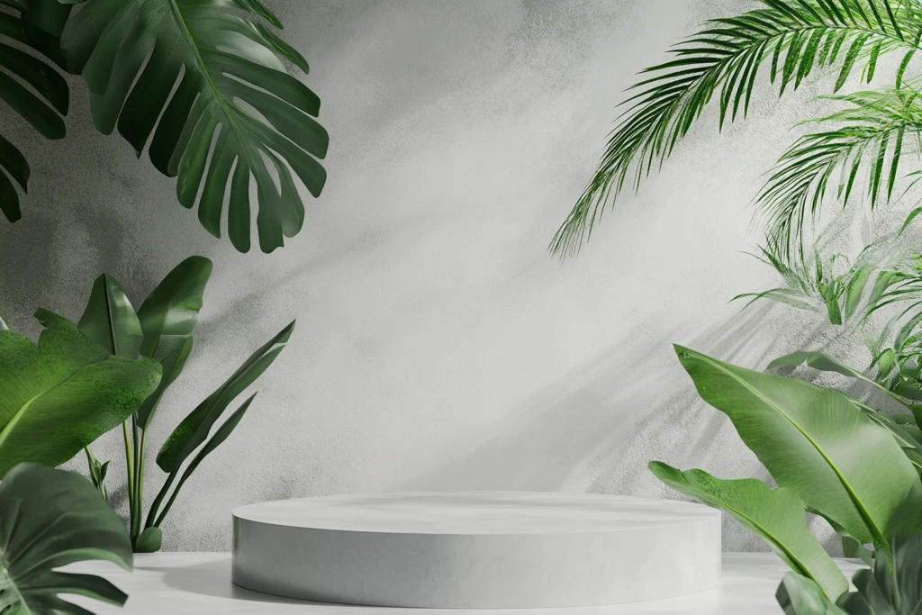 置物台绿植展示背景