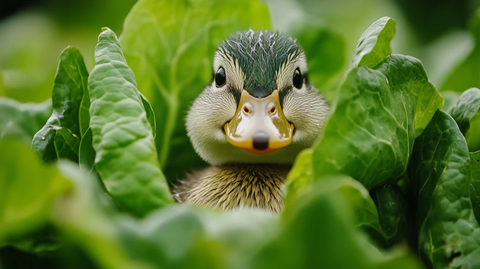 秧田里的小黄鸭
