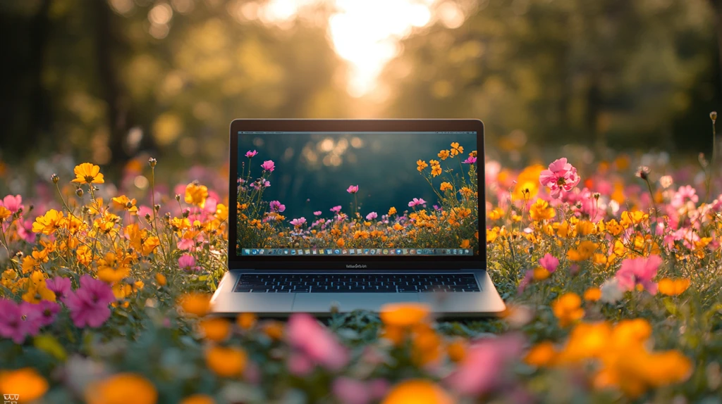 笔记本花丛中的孤岛