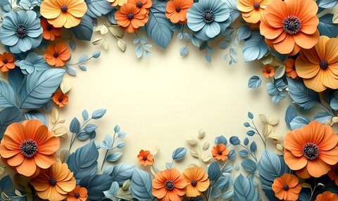 花卉叶边空白模板