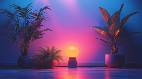 青紫光影简约背景