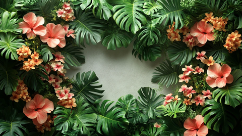 白色墙面绿植装饰