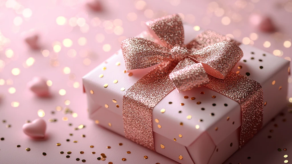 粉色金色礼物券