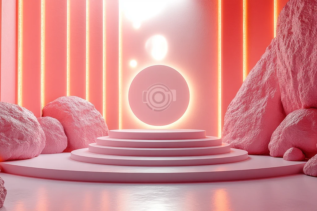 粉色圆台几何场景