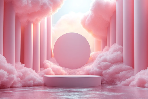 粉色圆台几何场景