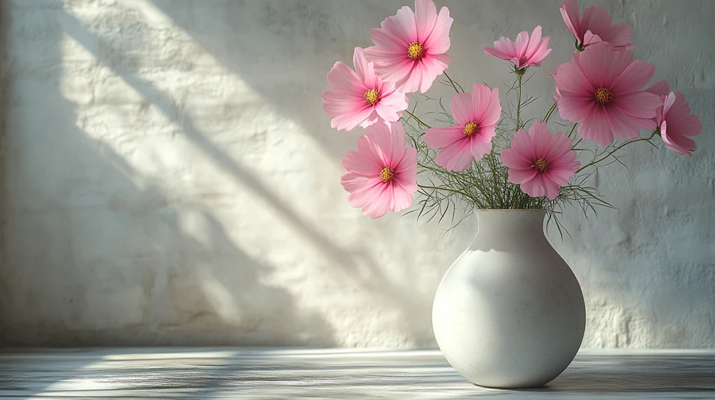 粉色波斯菊排列