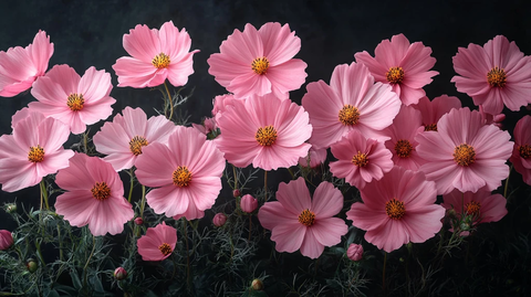 粉色波斯菊排列