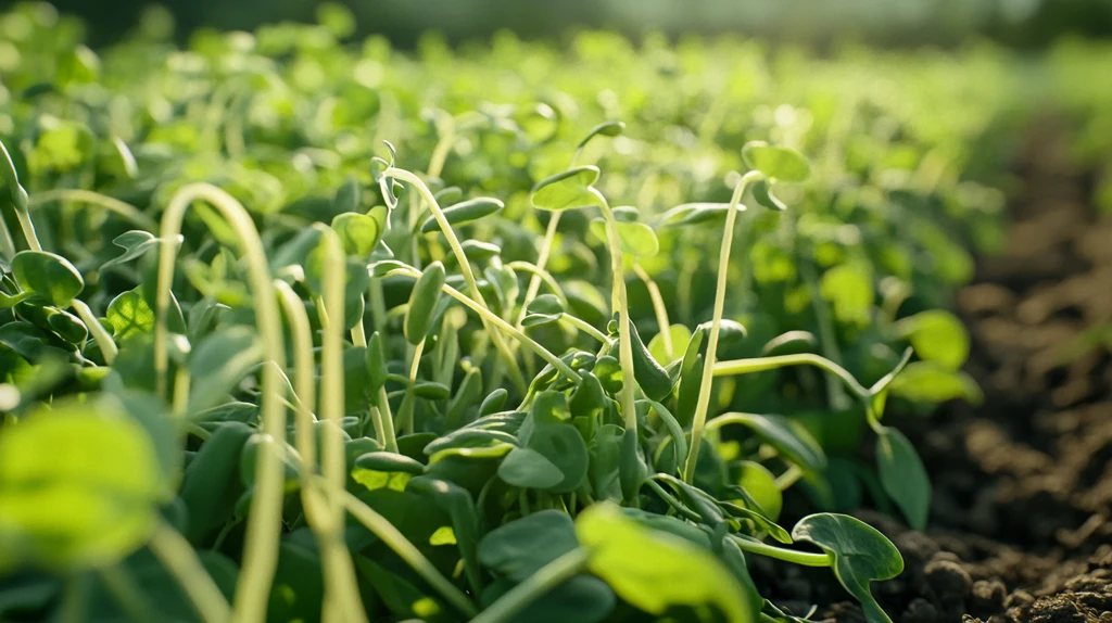 阳光下的蚕豆苗