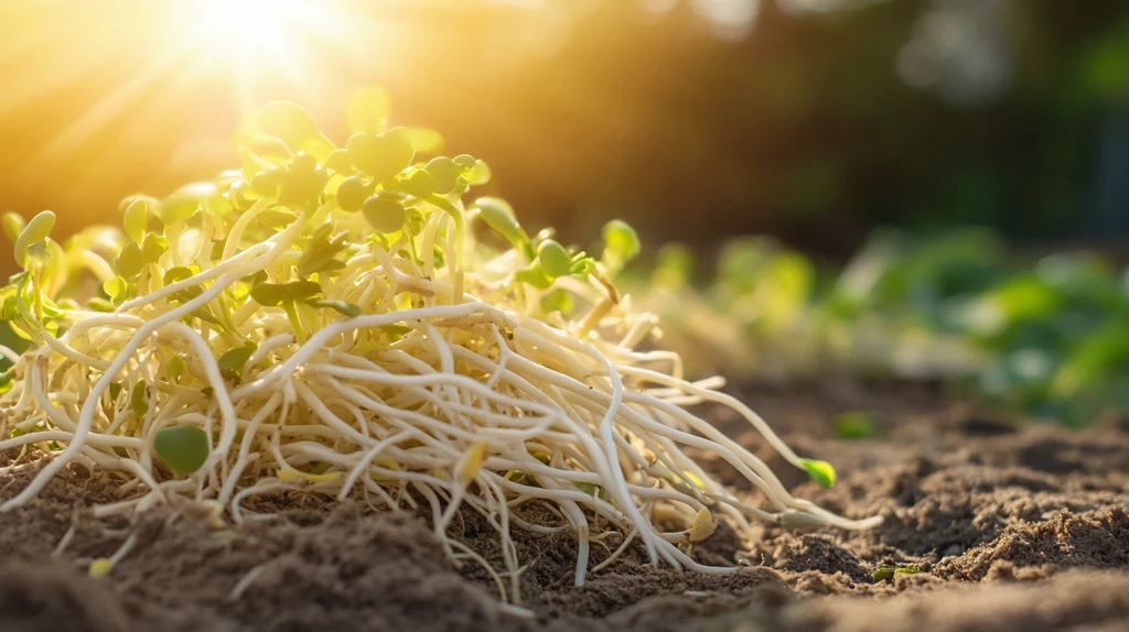 芽苗菜根系特写