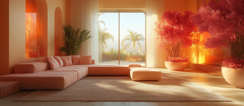 桃色绒毛客厅设计