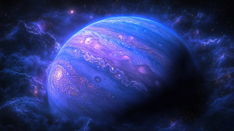 蓝紫气体行星风暴