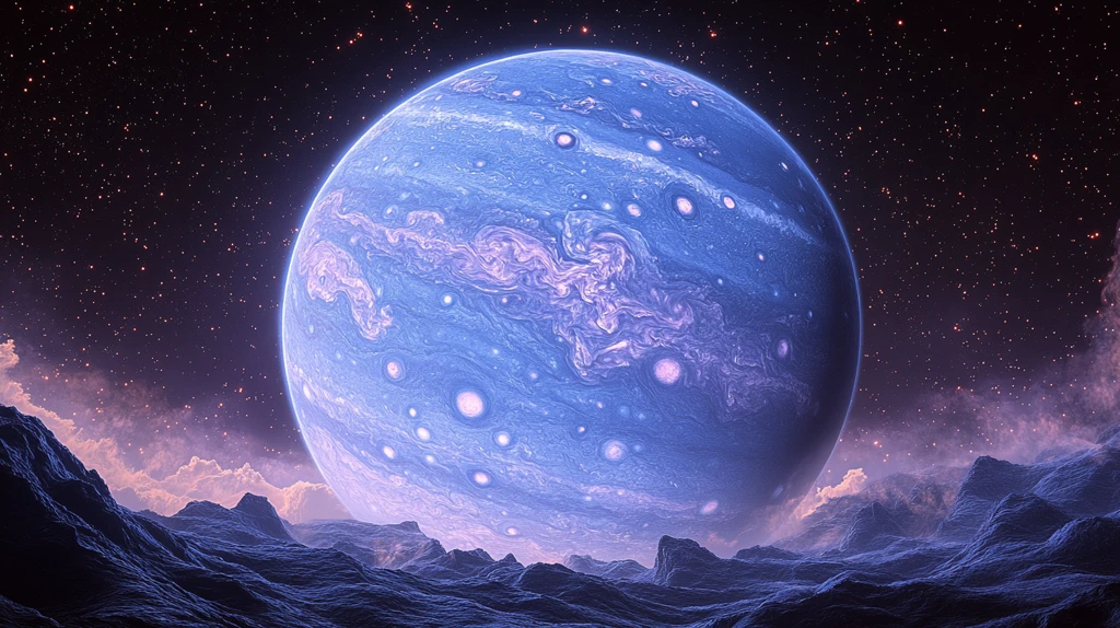 蓝紫气体行星风暴