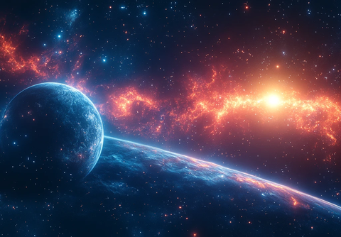 两行星太空背景